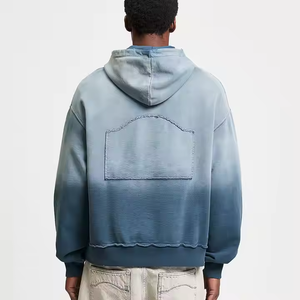 Sweat à capuche surdimensionné délavé à l'acide avec logo personnalisé, en coton épais de qualité supérieure, style vintage, streetwear, fabrication OEM ODM - Product Image 3