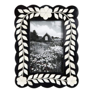 Luxury <b>Black</b> Bone Inlay Wooden Photo <b>Frame</b> Handmade Floral Picture <b>Frame</b> Decorative Tabletop Desktop Display <b>Frame</b> Home Office - Product Image 6