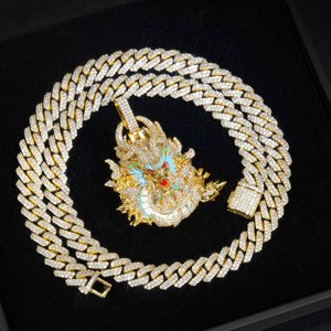 Colgante de Dragón con Diamantes Cultivados en Laboratorio de Plata 925 para Hombre, Diamantes Certificados, Joyería Hip Hop, Regalo de Lujo para Hombre - Product Image 4