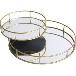 Bandeja Decorativa de Lujo con Espejo Dorado, Organizador de Maquillaje de Metal y Vidrio, Bandeja de Servicio Moderna para Mesa de Centro, Decoración para Bodas y Hogar - Product Image 6