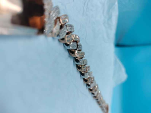 Bracelet cubain en moissanite, bicolore or et argent, chaîne pavée, bijoux de luxe pour hommes et femmes, cadeau tendance hip-hop - Product Image 1