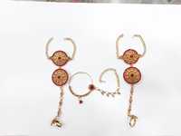 Ensemble collier et boucles d'oreilles en alliage d'acier inoxydable plaqué or Kundan avec turquoise, bijoux ethniques pour mariage, fiançailles, fête, pour femmes