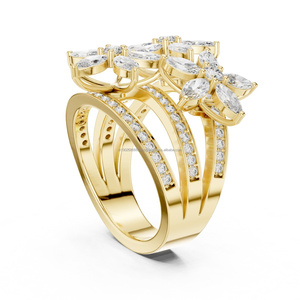 Jewel Jive Creation Bague de mariage d'inspiration vintage en or 14 carats avec zircon cubique taille émeraude pour les mariées - Product Image 4