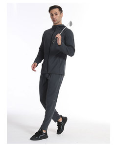 Veste polaire à capuche pour homme, couleur unie, fermeture éclair, coupe classique, style sportif, noir, vêtements d'automne - Product Image 5