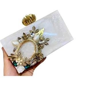 Gold Clutch Purse Luxury <b>Woven</b> <b>Leather</b> Evening Clutch <b>Bag</b> Big Size Designer Chain Shoulder Handbag for Women Party Clutch Purse - Product Image 1