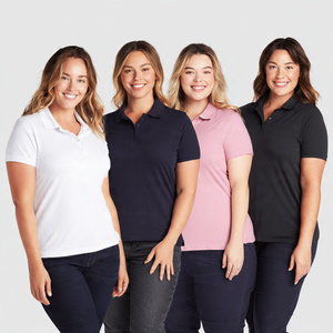Polo de Talla Grande para Mujer, Camisa Polo Informal Ligera con Botones, Estilo Urbano, Polo Oversize para Mujer - Product Image 1