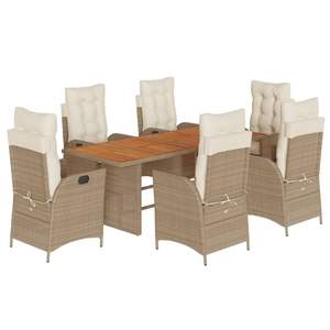 Juego de Comedor para Jardín en Color Beige Crema Blanco - Product Image 2