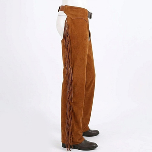 Men's Western Stylish Half <b>Chaps</b> Plain Design And Custom Pockets Style Suede Leather <b>Chaps</b> Traditional Western Suede <b>Chaps</b> - Product Image 5