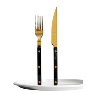 Ensemble de couverts en acier inoxydable de qualité supérieure, manches en bois modernes, vaisselle pour la maison et les restaurants, au prix le plus bas - Product Image 6