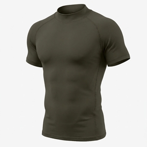 OEM ODM <b>Men's</b> Mock Neck Sports <b>Compression</b> Tee Quick Dry Fitness Training Activewear T <b>Shirt</b> - Product Image 5