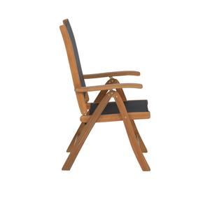 Modern Outdoor Garden Furniture Durable <b>Black</b> Fabric Acacia <b>Folding</b> <b>Chair</b> with Armrests for Hotels Vietnam Manufacturer - Product Image 3