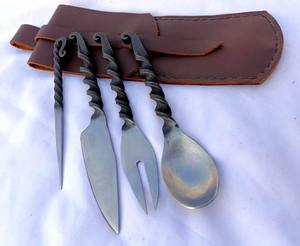 Juego de Cubiertos Vikingos de Acero Inoxidable Hechos a Mano, Personalizados, Ecológicos, de Alta Calidad, para Regalos, Venta al por Mayor, Envío Directo - Product Image 4