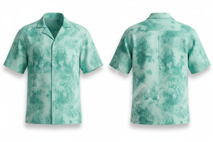 Camisa de Vestir de Manga Corta con Estampado Tie-Dye Personalizado de Alta Calidad, Estilo Urbano, Casual, para Verano, con Botones, para la Playa, para Fiestas - Product Image 2