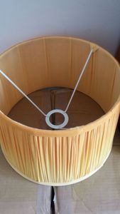 Pantalla de Lámpara de Tela Plisada Amarilla Hecha a Mano, Forma de Cilindro, Estilo Contemporáneo, Cubierta de Lámpara Colgante para Decoración del Hogar - Product Image 3