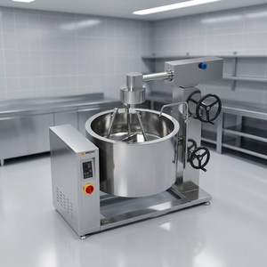 Olla de vapor con inducción y revestimiento giratorio Amicook 380V/440V, modelo de cocina, utensilio de cocina moderno de acero inoxidable, apto para uso alimentario, seguro para cocinar. - Product Image 2