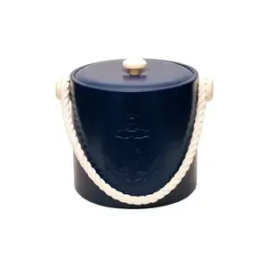 Blue Coated Customized Champagne <b>Wine</b> Bucket For Hotel Bars Pub Chilling Bottle Use Ice Bucket In Insulate Metal With Rope - Product Image 1