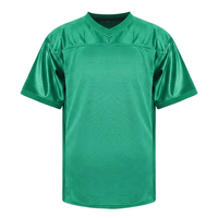 Jersey Sepak Bola Unisex V-Neck Lengan Pendek Bahan Mesh Penyerap Keringat 100% Poliester Warna Solid Dewasa Regular Fit Semua Musim