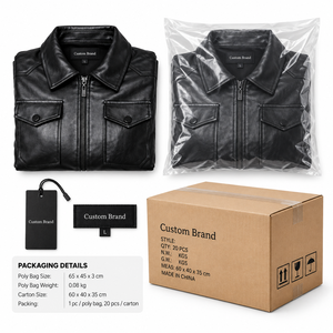 Veste en cuir PU noir pour homme, fermeture éclair sur le devant, col rabattable, multi-poches, coupe ajustée, style motard, vêtement d'extérieur pour l'automne - Product Image 5