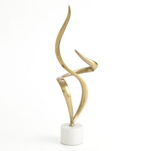 Statue de cœur abstraite en métal de designer contemporain, décoration de table de luxe, finition polie, sculpture artistique, ornement moderne pour salon - Product Image 2