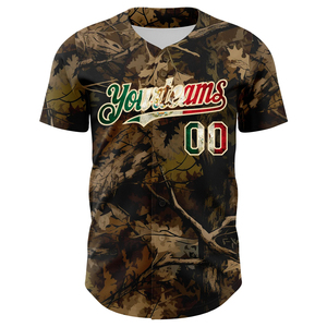 Custom Printed Camo Baseball Jersey Breathable Athletic 100% Polyester Short Sleeve All Seasons - Product Image 4