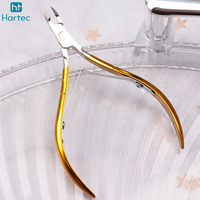 Coupe-cuticules professionnel en acier inoxydable doré poli miroir, coupe-ongles tranchant à large ouverture pour doigts larges