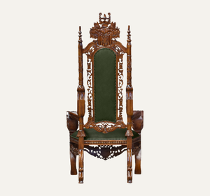 Silla de Trono Clásica de Lujo en Madera de Caoba Sólida y Duradera para Hotel, Sala de Estar o Apartamento - Product Image 3