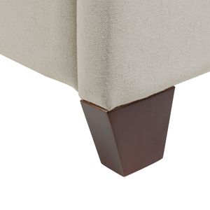 Letto matrimoniale Manhattan Shelter King con piattaforma, rivestito in lino beige chiaro - Product Image 4