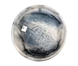 Tazón de Resina Desechable con Diseño Europeo, Color Blanco Ahumado, Gris y Negro Mármol, con Base - Product Image 5