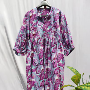Beautiful floral Cotton <b>Block</b> <b>Printed</b> dress Dress For Casual wear Hand <b>Block</b> <b>Printed</b> Dress - Product Image 5