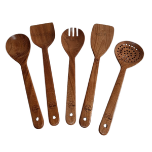 Cuillère de cuisine en bois naturel, matériau artisanal de haute qualité, design élégant, résistante à la chaleur, idéale pour la cuisine, la salle à manger ou comme cadeau - Product Image 2