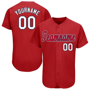 Maillot de baseball tendance USA à boutons intégraux pour jeunes, adultes, hommes et femmes – Vente en gros - Product Image 1