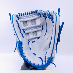 White <b>Baseball</b> <b>Glove</b> with Blue Stitching Right-Handed Standard Style Durable Training Equipment - Product Image 2
