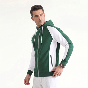 Sudadera con capucha y cremallera para hombre, manga larga, 100% algodón polar, para yoga y gimnasio - Product Image 1