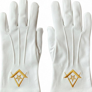 Guantes Masónicos Bordados de Alta Calidad, Blancos, 100% Algodón, Hechos a Mano, para Uso Diario en Invierno, Duraderos y Ecológicos - Product Image 4