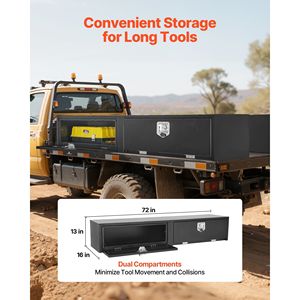 Cassetta Portautensili per Camion Topsider 72 X 13 X 16 Pollici in Acciaio al Carbonio Nero Resistente con Doppia Porta a Ribalta e Chiusura di Sicurezza - Product Image 3