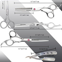 Kit Profesional de Alta Calidad para Cortar el Cabello en Salón, Tijeras de Peluquería Modelo Delgado, Juego de Tijeras de Acero Inoxidable para Recortar y Mezclar Cabello