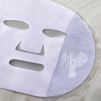 Masque facial en gaze violette Y514, matériau en fibres végétales et cellulose naturelles, substrat 50 GSM pour les soins de la peau