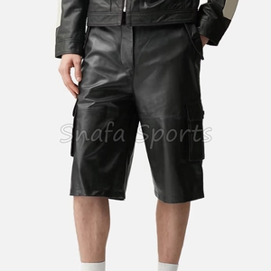 Men's Sports Leather <b>Shorts</b> <b>Stretch</b> & Full Customization Breathable Gym & <b>Work</b> Street Wear Pockets Plus Size Leather <b>Shorts</b> - Product Image 4
