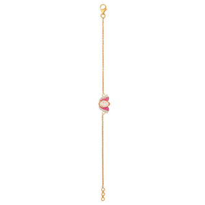 สร้อยข้อมือเพชรลายดอกลิลลี่โพลีกีสีทอง14K ของผู้หญิงที่มีลวดลายดอกไม้ที่สง่างามและเป็นแรงบันดาลใจของดอกลิลลี่ที่ละเอียดอ่อน - Product Image 5
