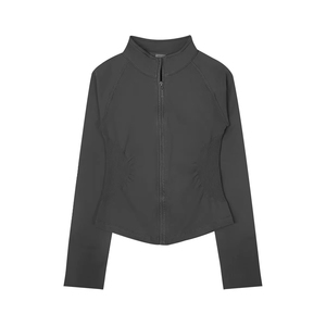 Camiseta elegante de manga larga con cremallera frontal al por mayor de fábrica para mujer, ropa deportiva, camisa de manga larga con cremallera, logotipo personalizado, camisa informal de moda. - Product Image 4