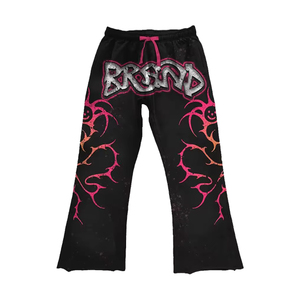 ผู้จัดจำหน่ายเสื้อผ้าแฟชั่นไฮสตรีท MOQ ต่ำ เสื้อผ้าผู้ชาย เสื้อฮู้ดดี้ กางเกงจ็อกเกอร์ ผ้าฟลีซคอตตอนหนา 450 GSM พิมพ์ลายกรด ปักลาย - Product Image 2