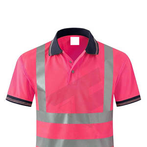 Camiseta Polo de Seguridad de Manga Corta de Alta Visibilidad de Poliéster, Ropa de Trabajo Transpirable con Bolsillo y Diseño Reflectante - Product Image 2