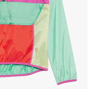 Chaqueta cortavientos para hombre, de moda, hecha a medida, de tela de nailon, con colores contrastantes, manga larga, con cierre de cremallera. - Product Image 6