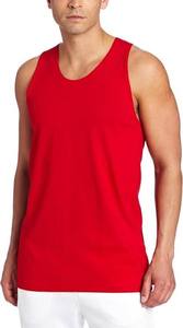 เสื้อกล้ามผู้ชายสีแดง ผลิตจากผ้าฝ้ายถักนุ่ม ระบายอากาศได้ดี 100%  ดีไซน์สวมใส่สบายสำหรับฤดูร้อน  โลโก้ด้านหน้า แห้งเร็ว - Product Image 2