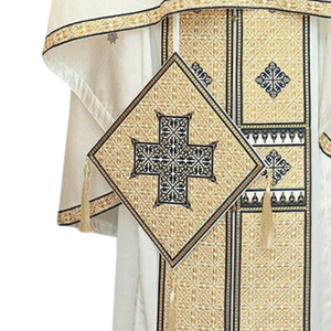 Ensemble de vêtements de prêtre orthodoxe brodés sur mesure, design croix or blanc, qualité supérieure, unisexe adulte, vêtements religieux ShineWays - Product Image 5