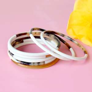 กำไลข้อมือเขาควายแท้เคลือบเงา สีขาว ยี่ห้อ Perfect Enterprises - Product Image 5