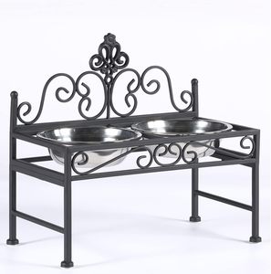 Support pour gamelles de chien de taille moyenne avec gamelles en acier inoxydable, station d'alimentation surélevée pour animaux de compagnie, robuste et facile à nettoyer - Product Image 6