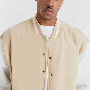 Chaquetas Varsity para Hombre de Color Sólido Estilo Urbano, Largo Regular, Chaquetas Varsity para Hombre Hechas a Medida con Material de Lana - Product Image 3