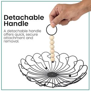 Panier de rangement compact en métal noir, étagère de salle de bain en maille robuste - Product Image 5