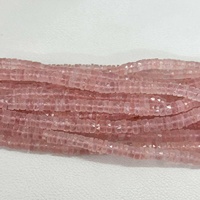 Perles de quartz rose naturel facettées de 6 mm à 7 mm, forme Heishi, pour la création de bijoux, certifiées par une tierce partie.